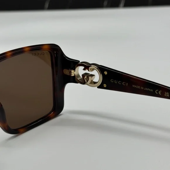 NEW GUCCI GG1692S 002 HAVANA BROWN SQUARE WOMEN GUCCI SUNGLASSES - Picture 9 of 11